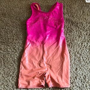 More than Magic Pink and Orange Ombre Sleeveless Leotard size 7/8